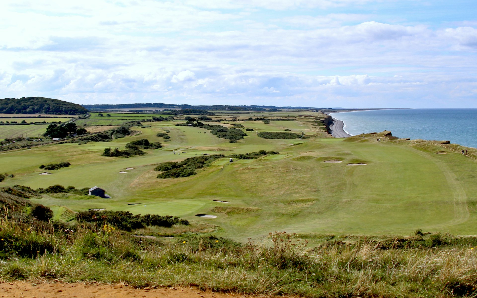 Ardmoor links fairways running down to the North Sea